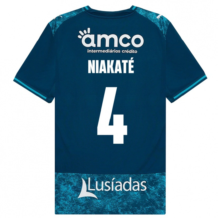 Danxen Bambino Maglia Sikou Niakaté #4 Grigioardesiascuro Verdeacqua Kit Gara Away 2026/27 Maglietta