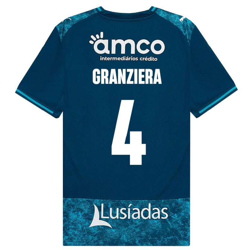 Danxen Bambino Maglia Emanuele Granziera #4 Grigioardesiascuro Verdeacqua Kit Gara Away 2026/27 Maglietta
