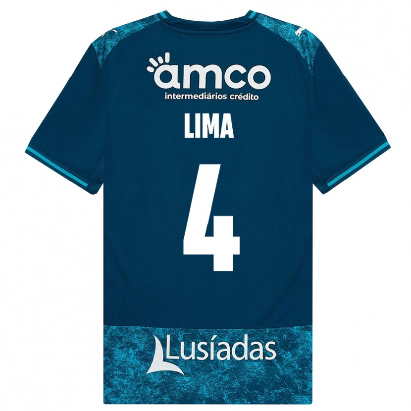 Danxen Bambino Maglia Guilherme Lima #4 Grigioardesiascuro Verdeacqua Kit Gara Away 2026/27 Maglietta