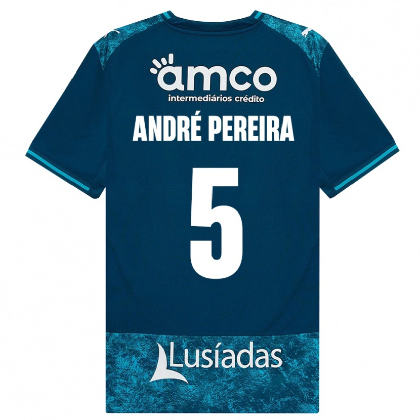 Danxen Bambino Maglia João Pereira #5 Grigioardesiascuro Verdeacqua Kit Gara Away 2026/27 Maglietta