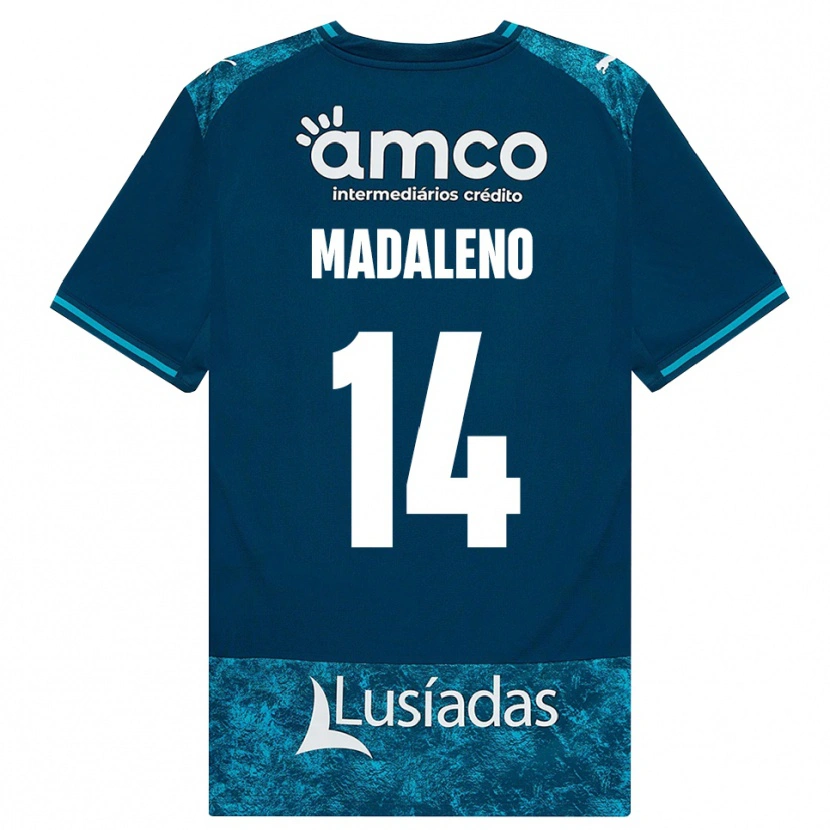Danxen Bambino Maglia Diogo Madaleno #14 Grigioardesiascuro Verdeacqua Kit Gara Away 2026/27 Maglietta