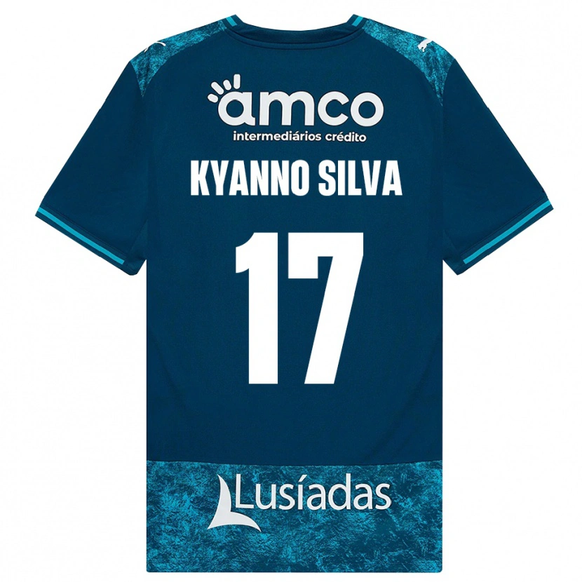 Danxen Bambino Maglia Kyanno Silva #17 Grigioardesiascuro Verdeacqua Kit Gara Away 2026/27 Maglietta