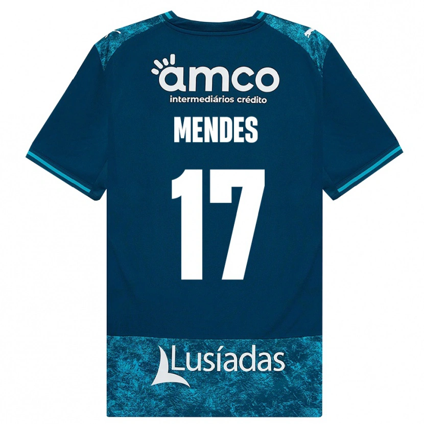 Danxen Bambino Maglia Joe Mendes #17 Grigioardesiascuro Verdeacqua Kit Gara Away 2026/27 Maglietta
