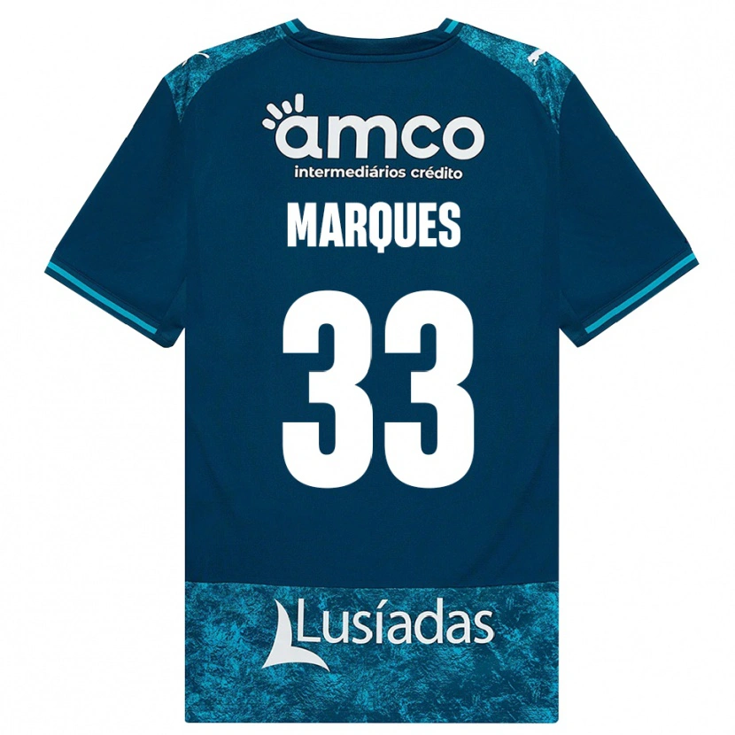 Danxen Bambino Maglia João Marques #33 Grigioardesiascuro Verdeacqua Kit Gara Away 2026/27 Maglietta