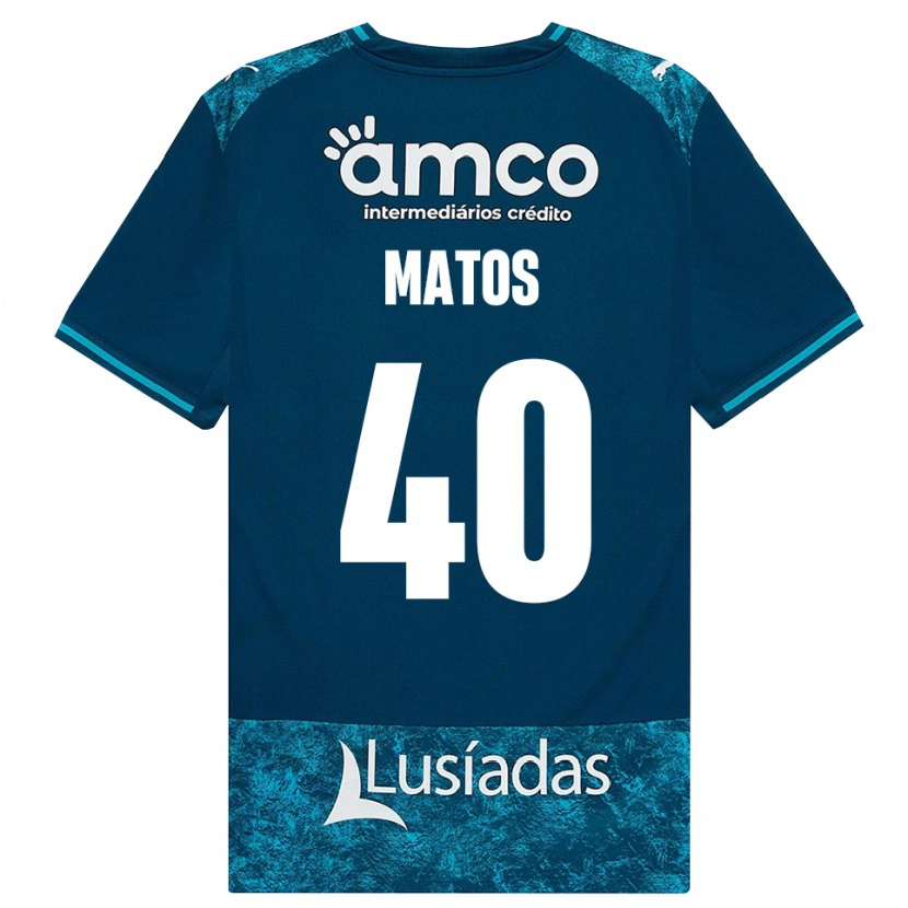 Danxen Bambino Maglia João Matos #40 Grigioardesiascuro Verdeacqua Kit Gara Away 2026/27 Maglietta