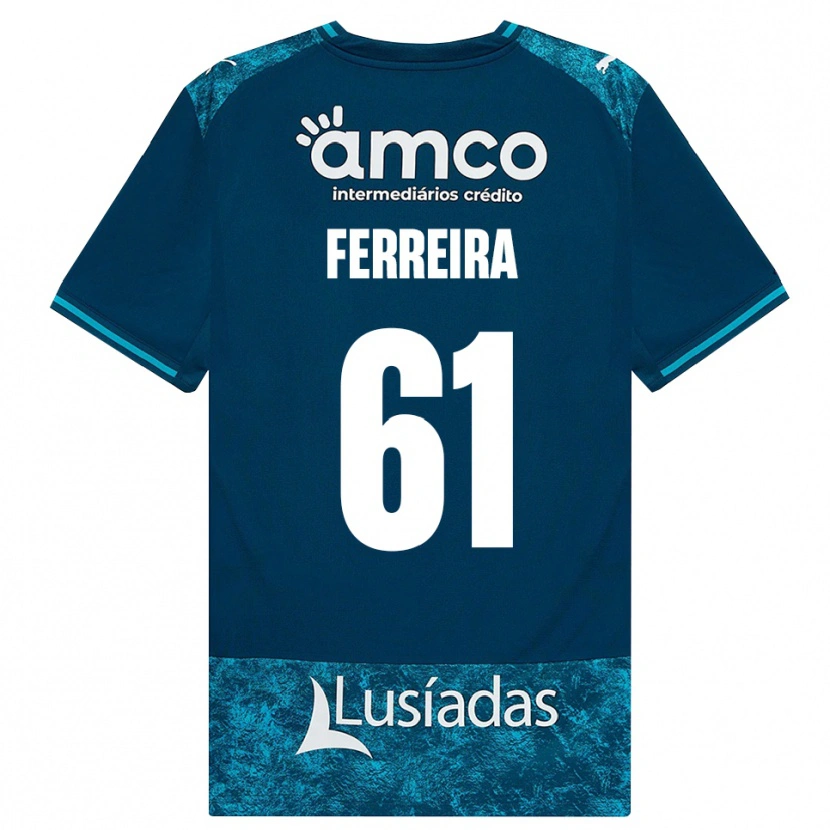 Danxen Bambino Maglia Tiago Ferreira #61 Grigioardesiascuro Verdeacqua Kit Gara Away 2026/27 Maglietta