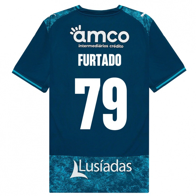 Danxen Bambino Maglia Rúben Furtado #79 Grigioardesiascuro Verdeacqua Kit Gara Away 2026/27 Maglietta