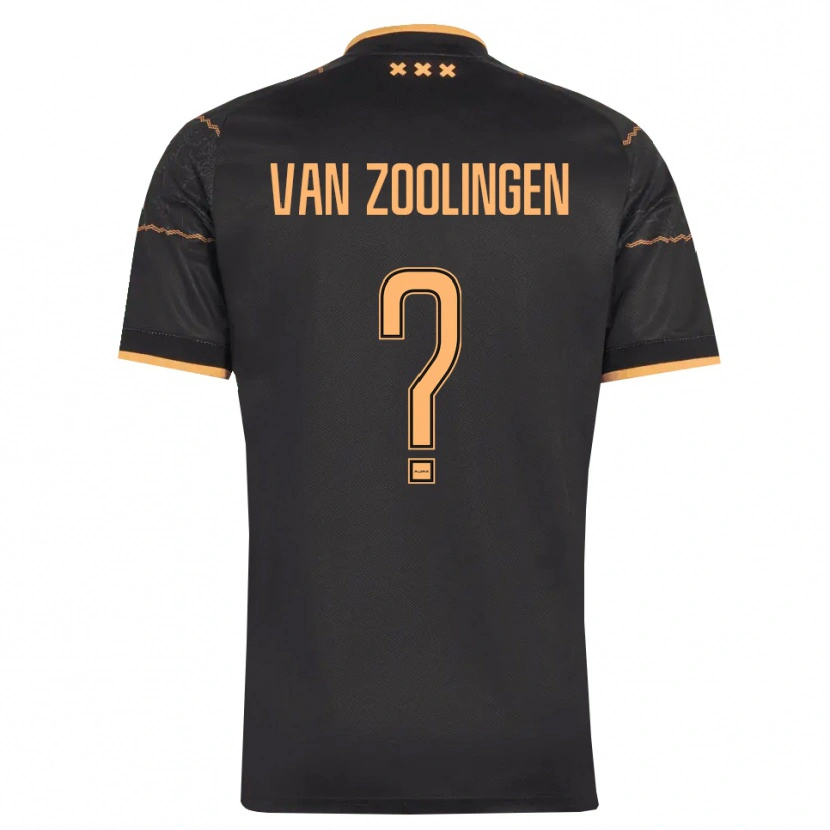 Danxen Bambino Maglia Glenn Van Zoolingen #0 Nero Arancione Kit Gara Away 2026/27 Maglietta