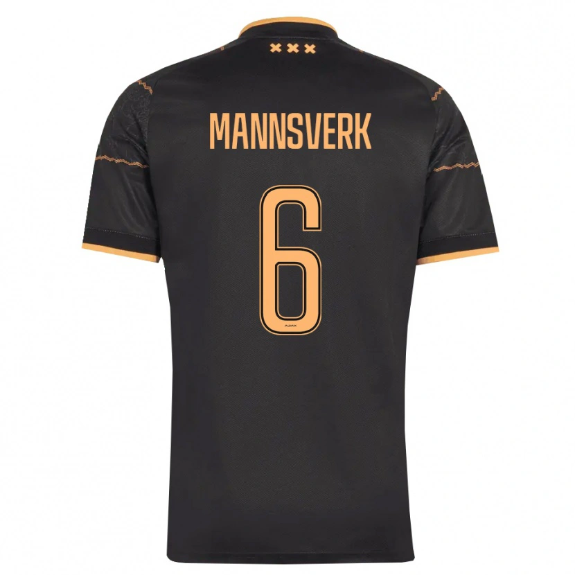 Danxen Bambino Maglia Sivert Mannsverk #6 Nero Arancione Kit Gara Away 2026/27 Maglietta