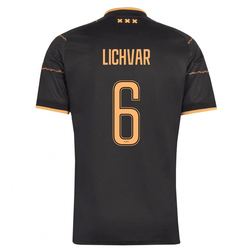 Danxen Bambino Maglia Roman Lichvar #6 Nero Arancione Kit Gara Away 2026/27 Maglietta