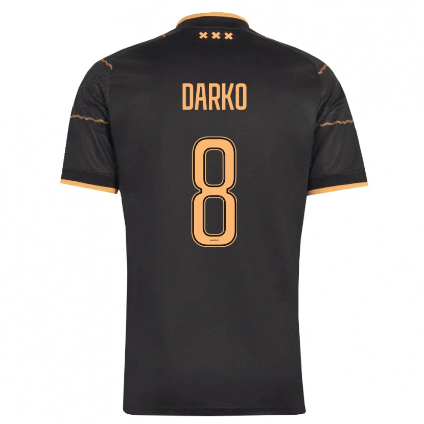 Danxen Bambino Maglia Denzel Darko #8 Nero Arancione Kit Gara Away 2026/27 Maglietta