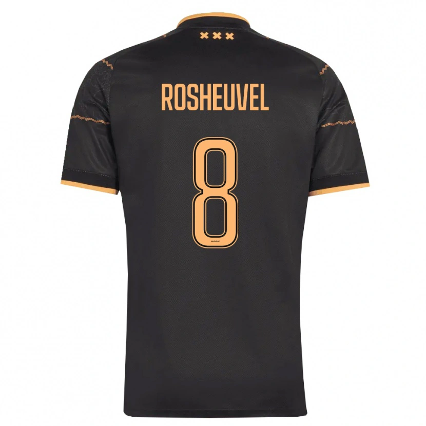 Danxen Bambino Maglia Darren Rosheuvel #8 Nero Arancione Kit Gara Away 2026/27 Maglietta