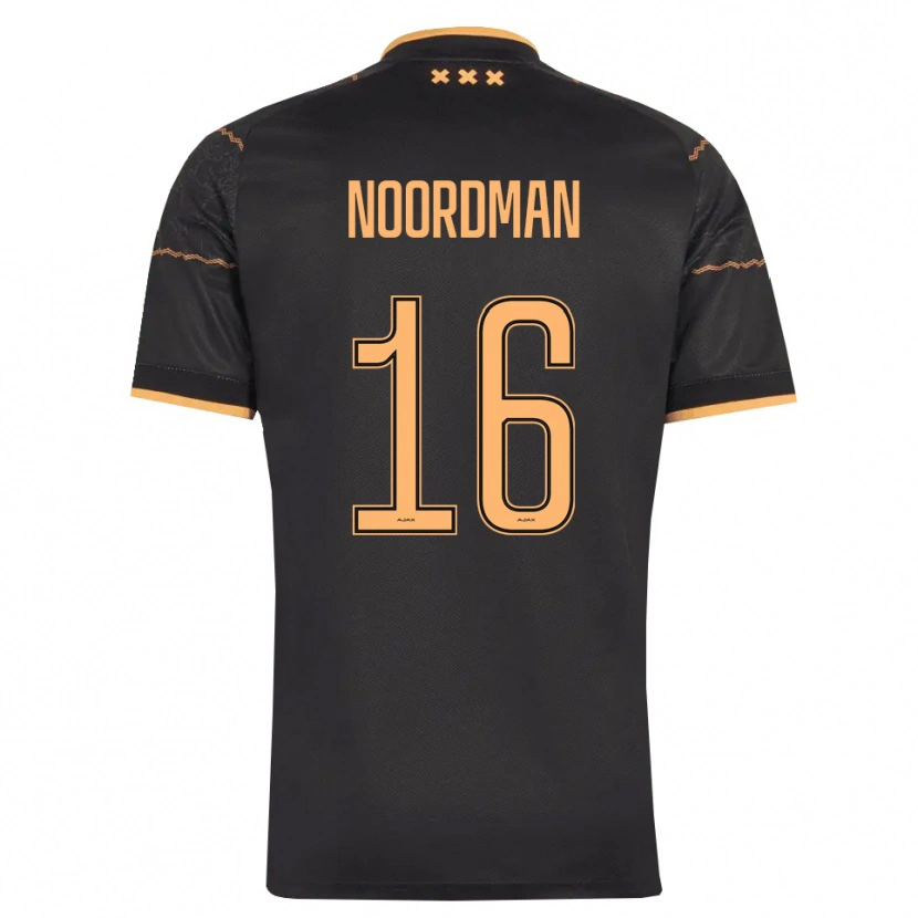 Danxen Bambino Maglia Danique Noordman #16 Nero Arancione Kit Gara Away 2026/27 Maglietta