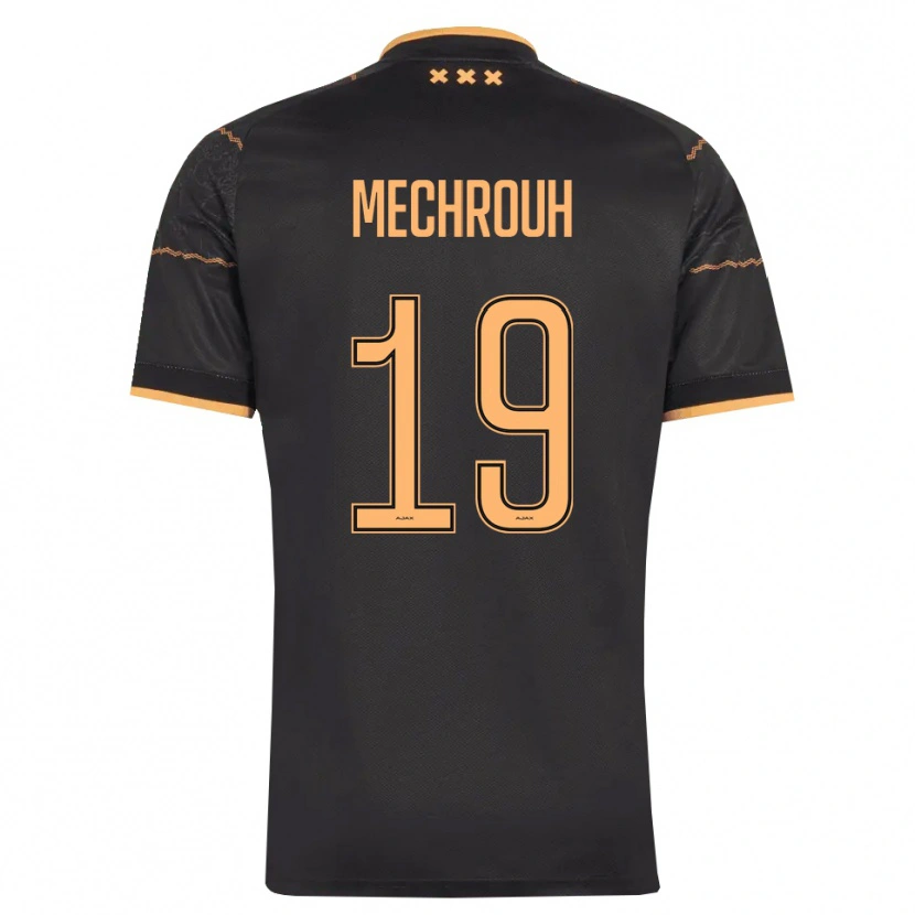 Danxen Bambino Maglia Elias Mechrouh #19 Nero Arancione Kit Gara Away 2026/27 Maglietta