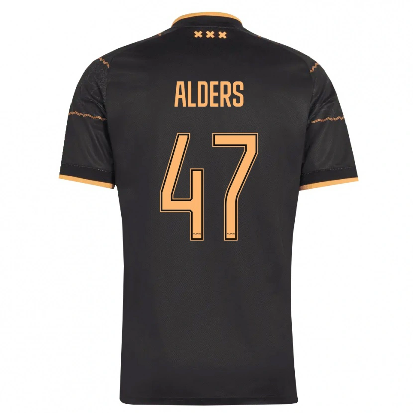 Danxen Bambino Maglia Gerald Alders #47 Nero Arancione Kit Gara Away 2026/27 Maglietta