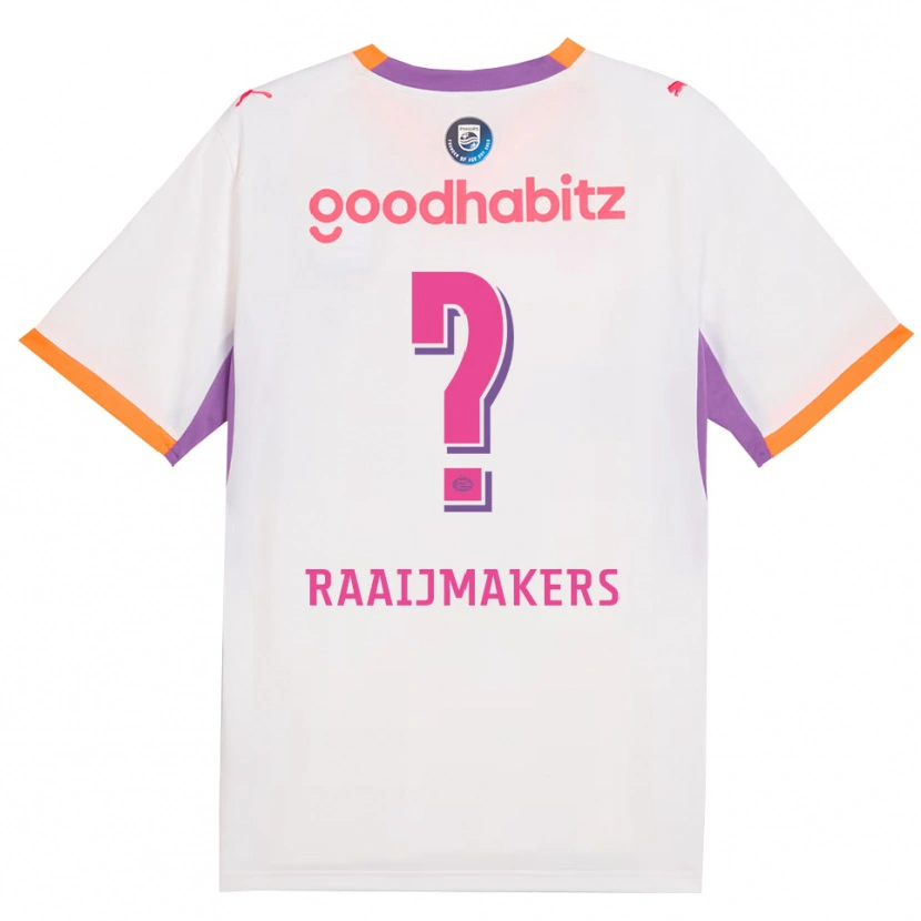 Danxen Bambino Maglia Lars Raaijmakers #0 Bianco Viola Arancione Kit Gara Away 2026/27 Maglietta