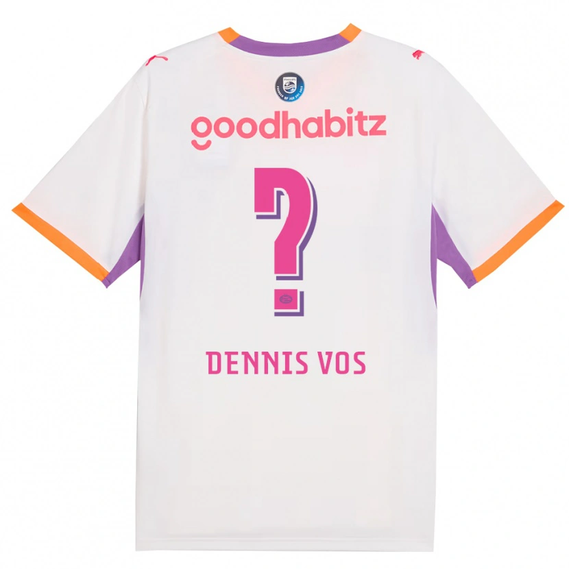 Danxen Bambino Maglia Dennis Vos #0 Bianco Viola Arancione Kit Gara Away 2026/27 Maglietta