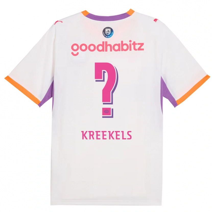 Danxen Bambino Maglia Mees Kreekels #0 Bianco Viola Arancione Kit Gara Away 2026/27 Maglietta