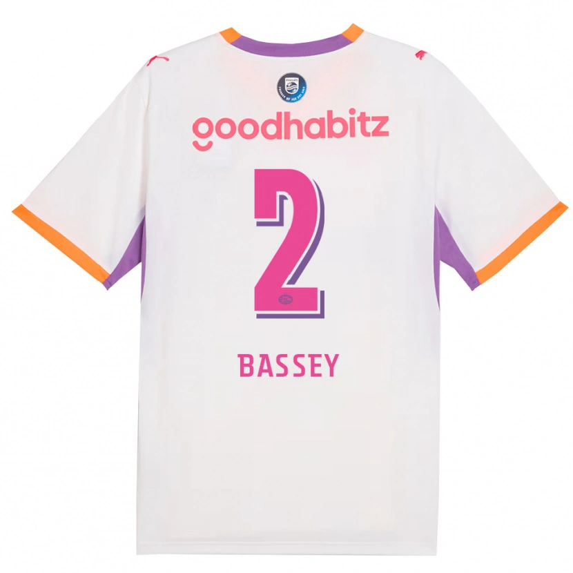 Danxen Bambino Maglia Essien Bassey #2 Bianco Viola Arancione Kit Gara Away 2026/27 Maglietta