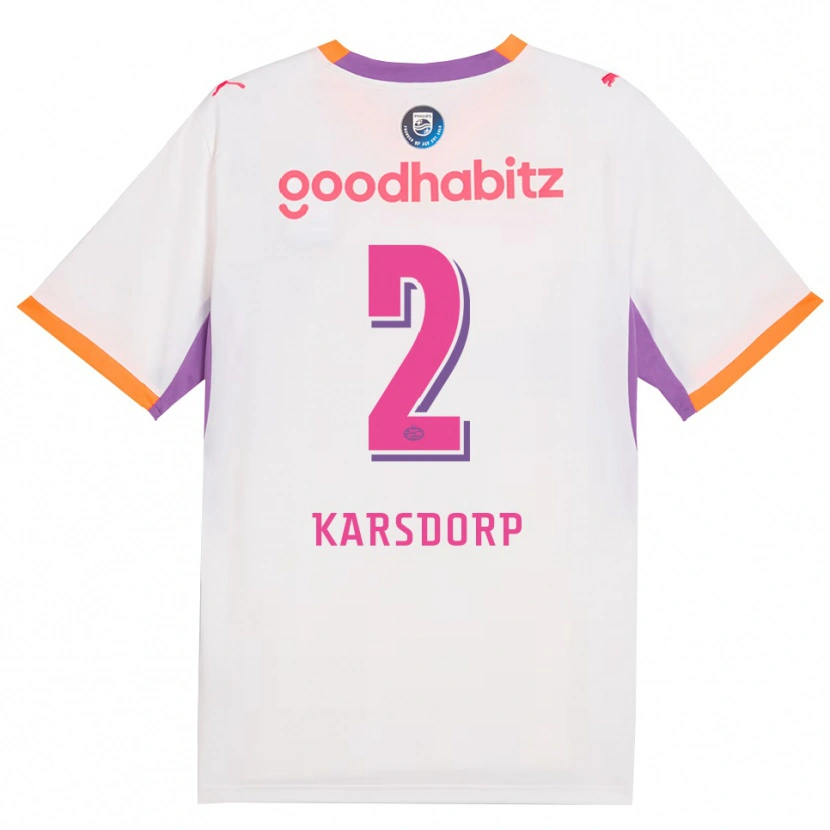 Danxen Bambino Maglia Rick Karsdorp #2 Bianco Viola Arancione Kit Gara Away 2026/27 Maglietta