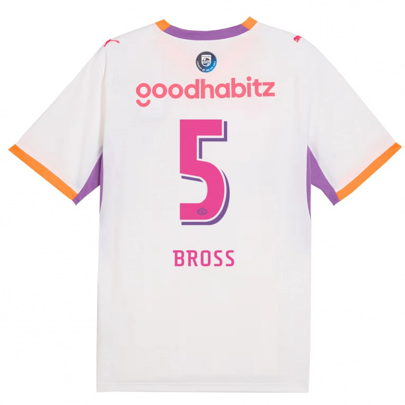 Danxen Bambino Maglia Melanie Bross #5 Bianco Viola Arancione Kit Gara Away 2026/27 Maglietta