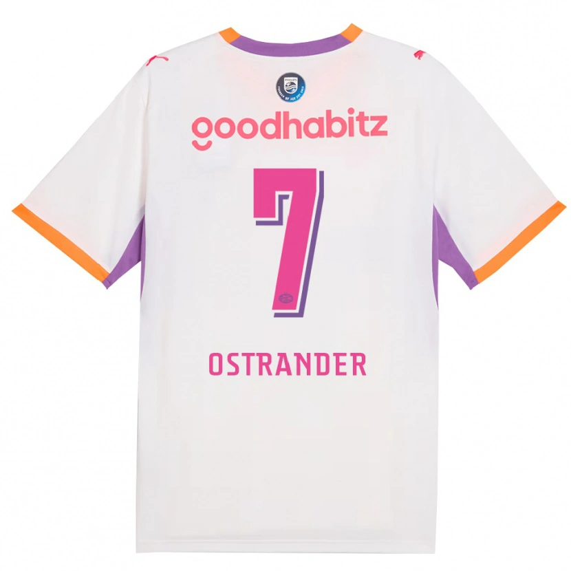 Danxen Bambino Maglia William Ostrander #7 Bianco Viola Arancione Kit Gara Away 2026/27 Maglietta