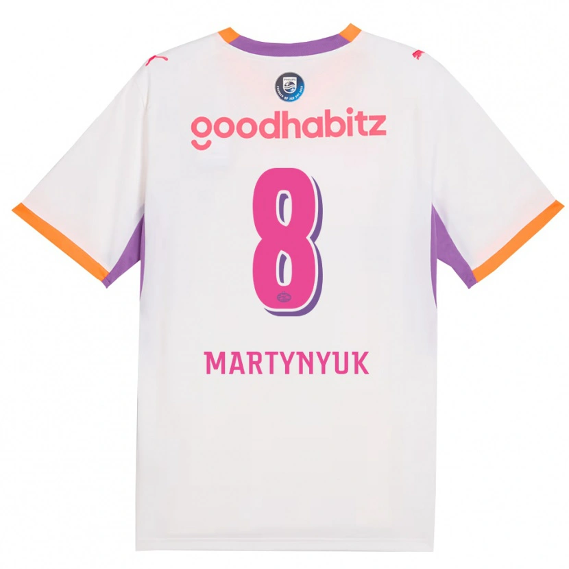 Danxen Bambino Maglia Anton Martynyuk #8 Bianco Viola Arancione Kit Gara Away 2026/27 Maglietta