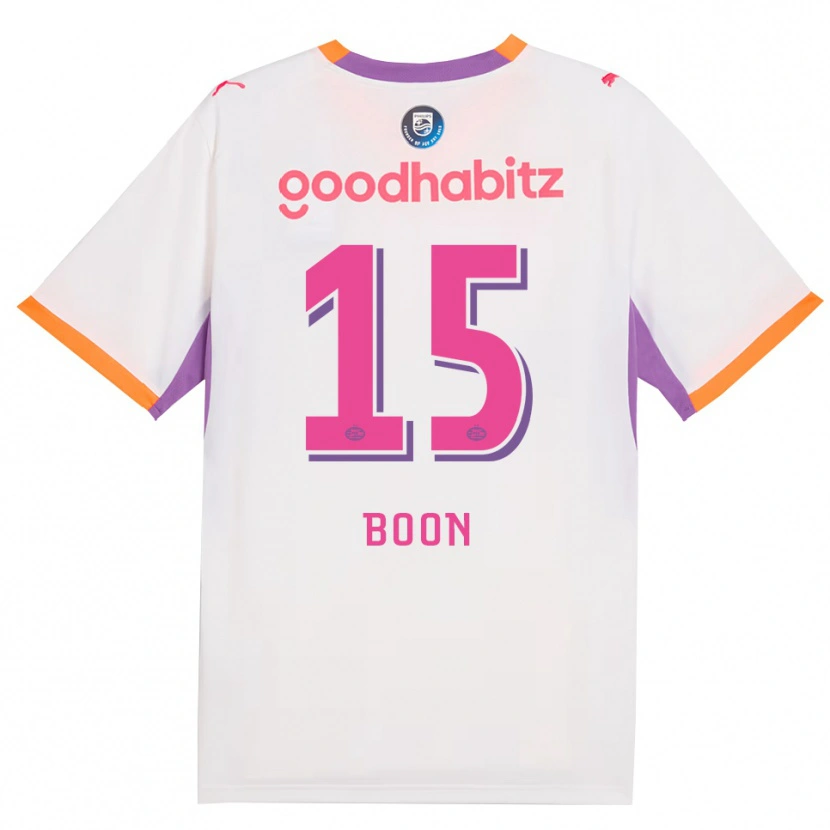 Danxen Bambino Maglia Rens Boon #15 Bianco Viola Arancione Kit Gara Away 2026/27 Maglietta