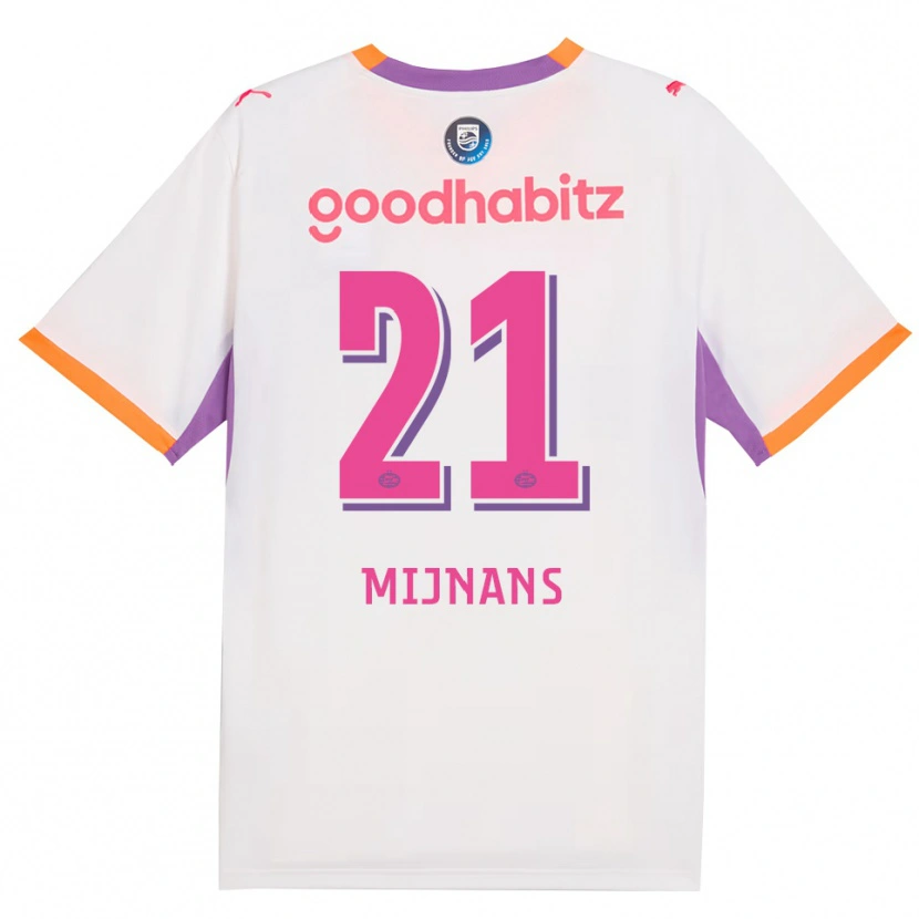 Danxen Bambino Maglia Sven Mijnans #21 Bianco Viola Arancione Kit Gara Away 2026/27 Maglietta