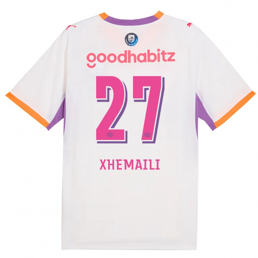 Danxen Bambino Maglia Riola Xhemaili #27 Bianco Viola Arancione Kit Gara Away 2026/27 Maglietta
