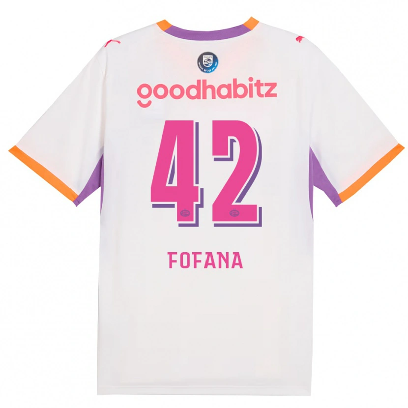 Danxen Bambino Maglia Fode Fofana #42 Bianco Viola Arancione Kit Gara Away 2026/27 Maglietta