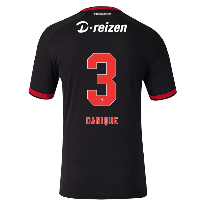 Danxen Bambino Maglia Danique Kerkdijk #3 Rosso Bianco Nero Kit Gara Away 2026/27 Maglietta