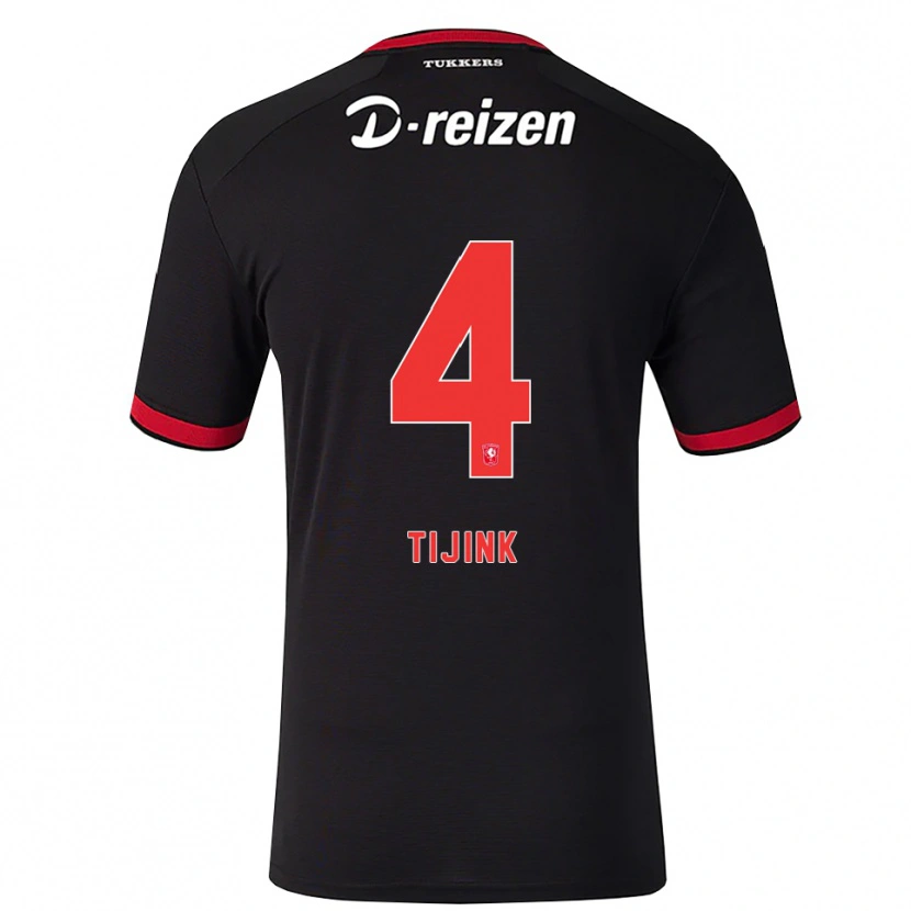 Danxen Bambino Maglia Jop Tijink #4 Rosso Bianco Nero Kit Gara Away 2026/27 Maglietta