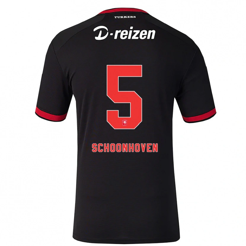 Danxen Bambino Maglia Roman Schoonhoven #5 Rosso Bianco Nero Kit Gara Away 2026/27 Maglietta