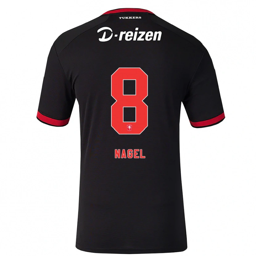 Danxen Bambino Maglia Benjamin Nagel #8 Rosso Bianco Nero Kit Gara Away 2026/27 Maglietta