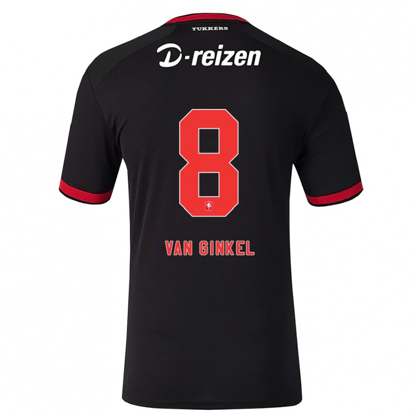 Danxen Bambino Maglia Danique Van Ginkel #8 Rosso Bianco Nero Kit Gara Away 2026/27 Maglietta