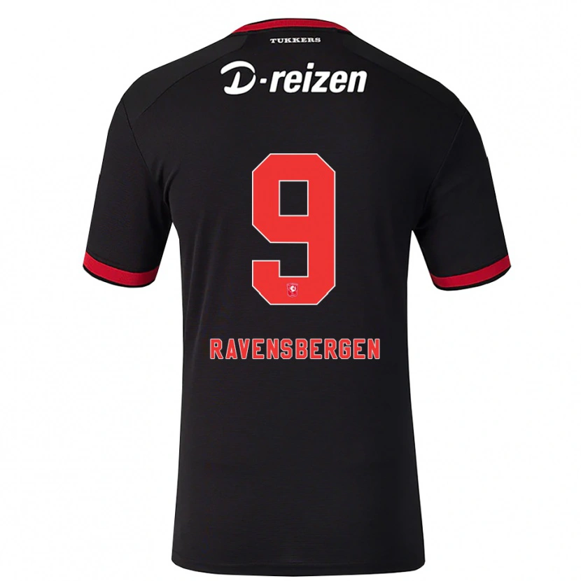 Danxen Bambino Maglia Jaimy Ravensbergen #9 Rosso Bianco Nero Kit Gara Away 2026/27 Maglietta