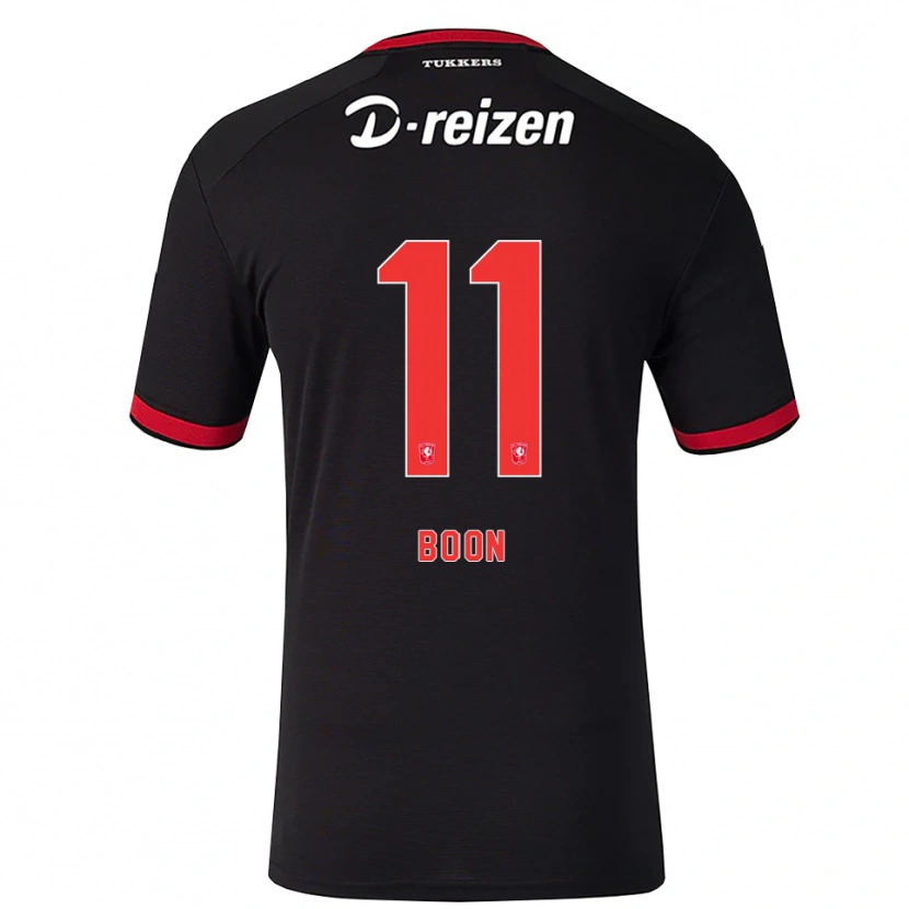 Danxen Bambino Maglia Damian Boon #11 Rosso Bianco Nero Kit Gara Away 2026/27 Maglietta