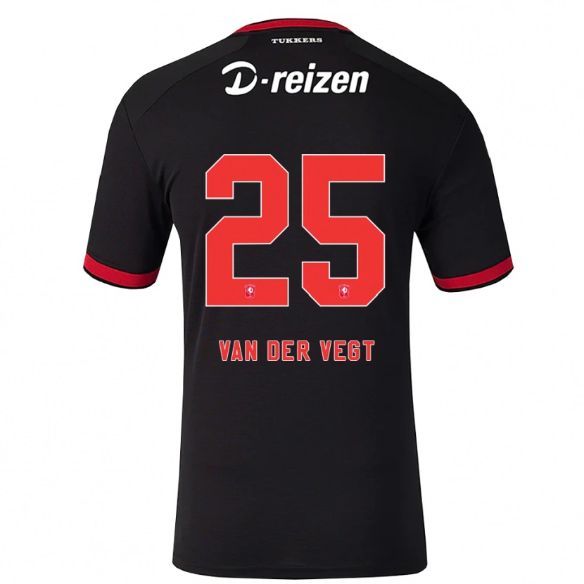 Danxen Bambino Maglia Imre Van Der Vegt #25 Rosso Bianco Nero Kit Gara Away 2026/27 Maglietta