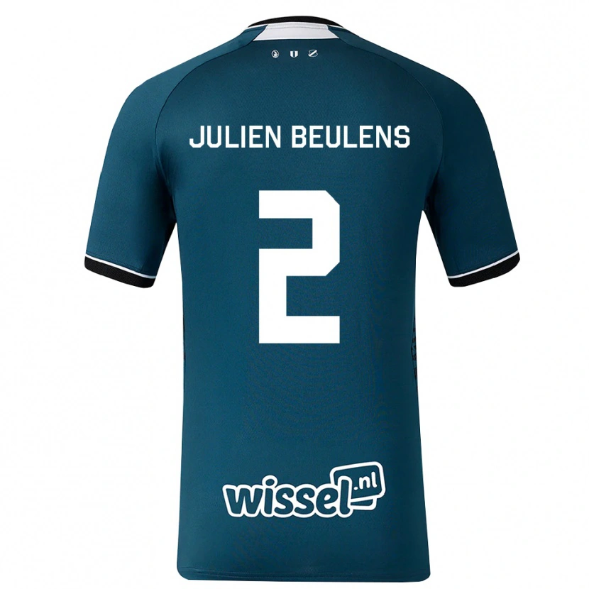 Danxen Bambino Maglia Julien Beulens #2 Grigioardesiascuro Bianco Kit Gara Away 2026/27 Maglietta