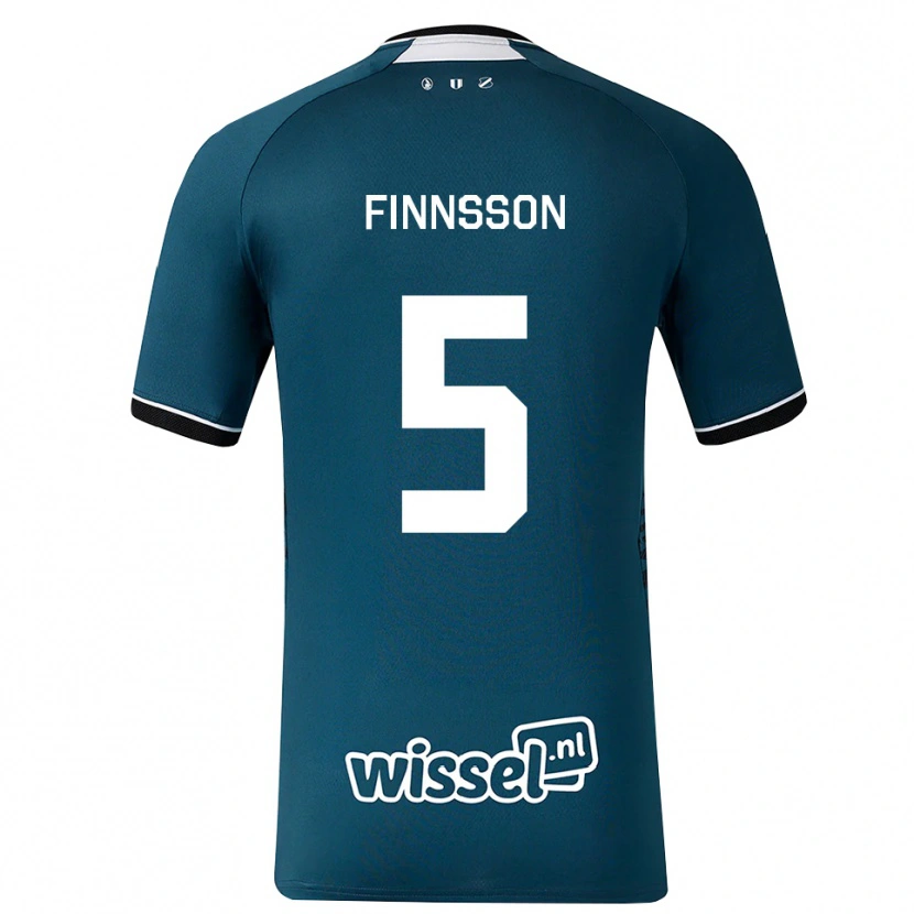 Danxen Bambino Maglia Kolbeinn Finnsson #5 Grigioardesiascuro Bianco Kit Gara Away 2026/27 Maglietta