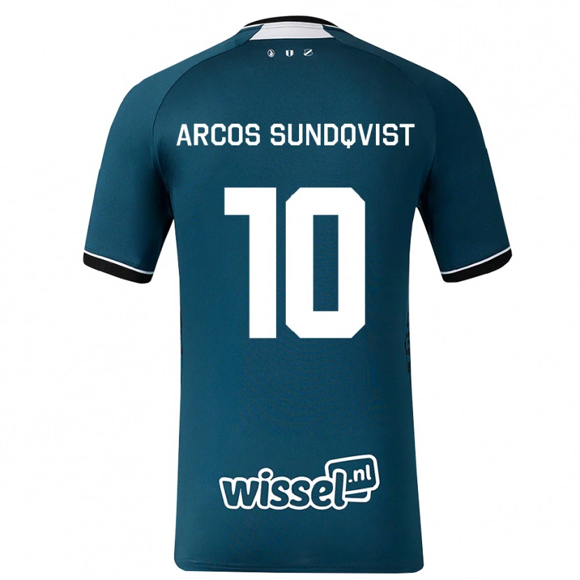 Danxen Bambino Maglia Gustav Arcos Sundqvist #10 Grigioardesiascuro Bianco Kit Gara Away 2026/27 Maglietta