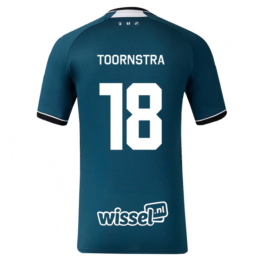 Danxen Bambino Maglia Jens Toornstra #18 Grigioardesiascuro Bianco Kit Gara Away 2026/27 Maglietta