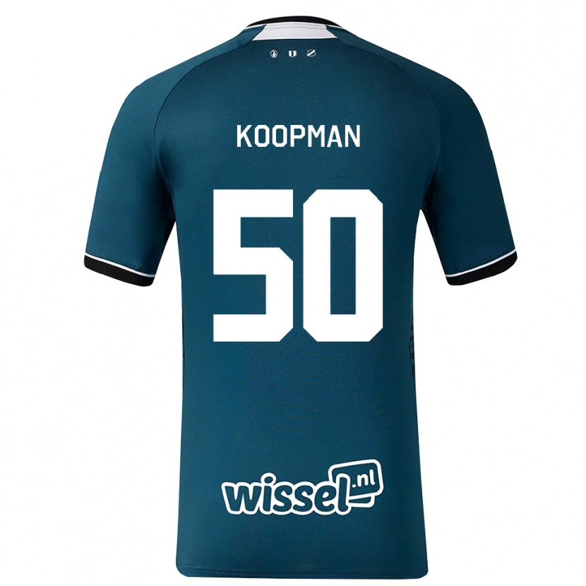 Danxen Bambino Maglia Kyra Koopman #50 Grigioardesiascuro Bianco Kit Gara Away 2026/27 Maglietta