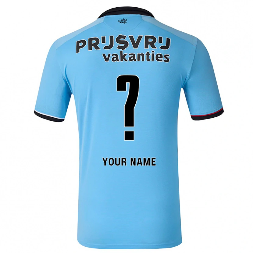 Danxen Bambino Maglia Il Tuo Nome #0 Blu Cielo Profondo Nero Rosso Kit Gara Away 2026/27 Maglietta