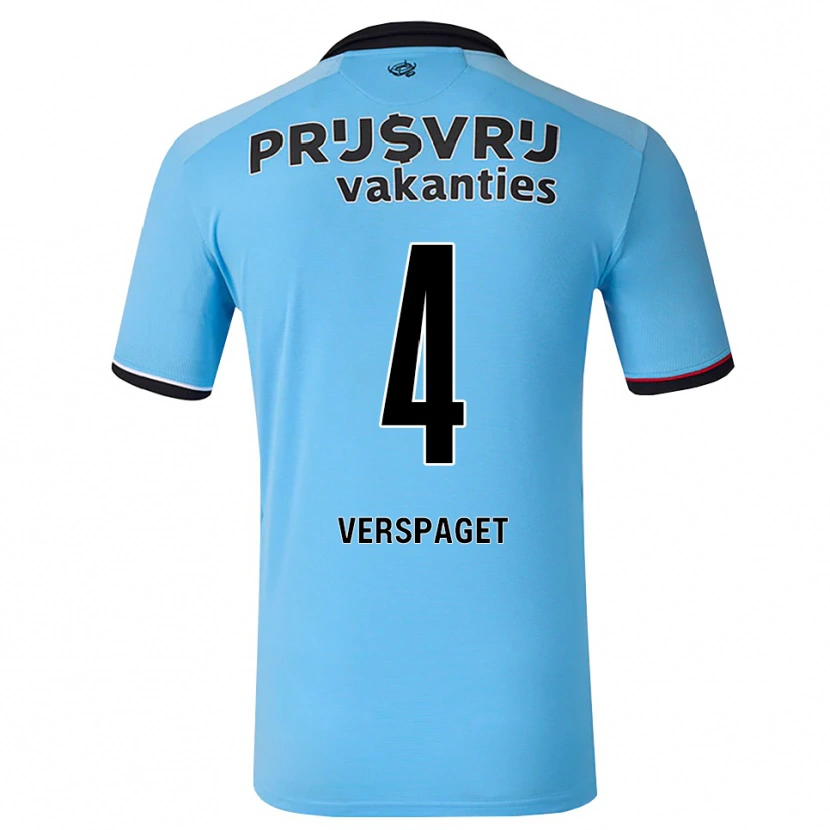Danxen Bambino Maglia Amber Verspaget #4 Blu Cielo Profondo Nero Rosso Kit Gara Away 2026/27 Maglietta