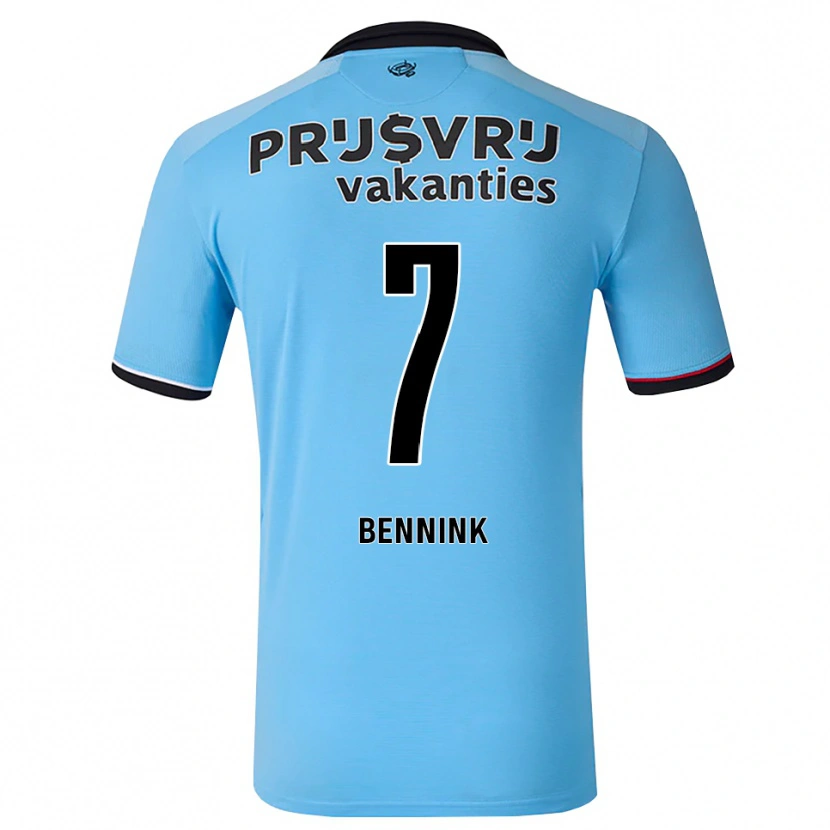 Danxen Bambino Maglia Maxime Bennink #7 Blu Cielo Profondo Nero Rosso Kit Gara Away 2026/27 Maglietta