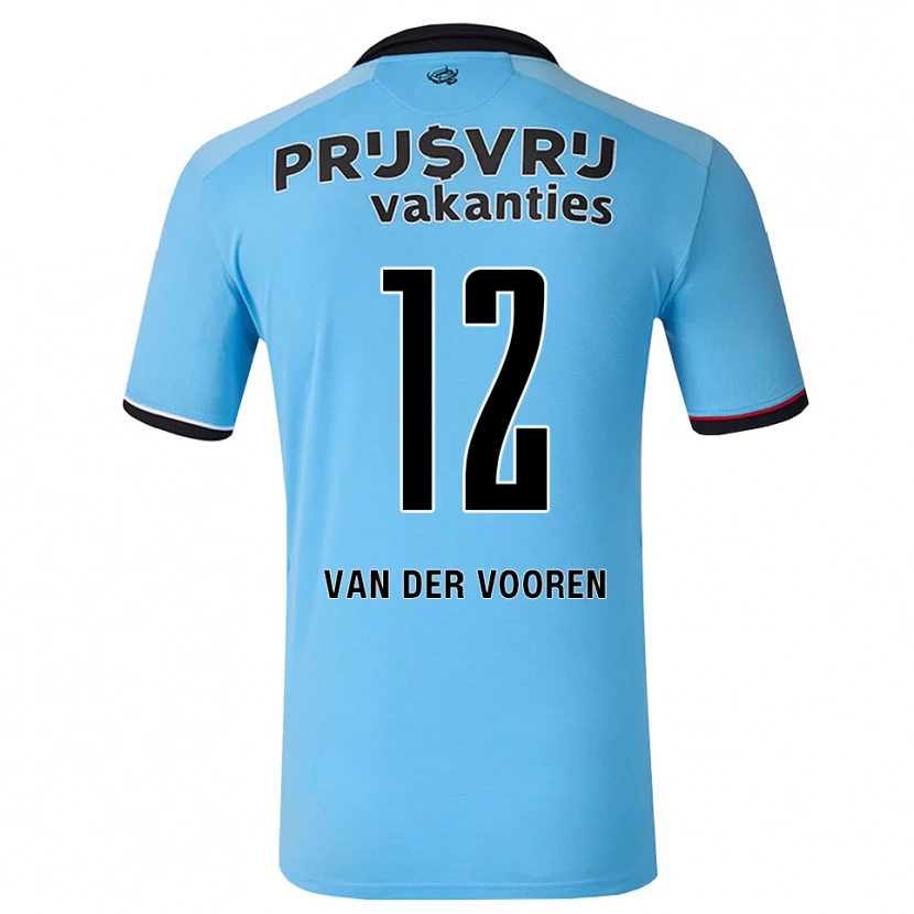 Danxen Bambino Maglia Remy Van Der Vooren #12 Blu Cielo Profondo Nero Rosso Kit Gara Away 2026/27 Maglietta