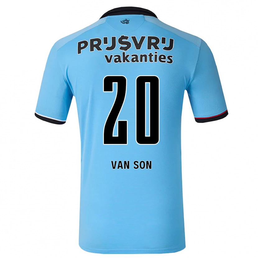 Danxen Bambino Maglia Anne Van Son #20 Blu Cielo Profondo Nero Rosso Kit Gara Away 2026/27 Maglietta