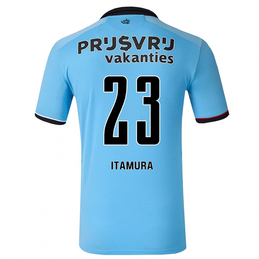 Danxen Bambino Maglia Mao Itamura #23 Blu Cielo Profondo Nero Rosso Kit Gara Away 2026/27 Maglietta
